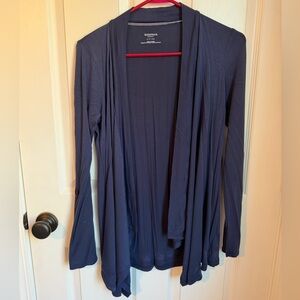 Motherhood Maternity Springtime Navy Blue Open Cardigan Draped Front Small